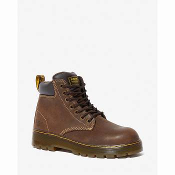 Dr Martens Winch Steel Toe - Hnede Pracovne Cizmy Panske, D171SK